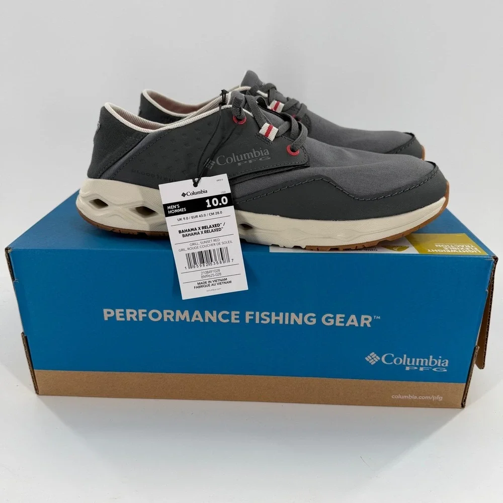 Columbia PFG Bahama X Relaxed Mens Fishing Shoes Grill‎ Sunset Red BM9625-028 10